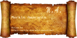 Merkle Amaranta névjegykártya